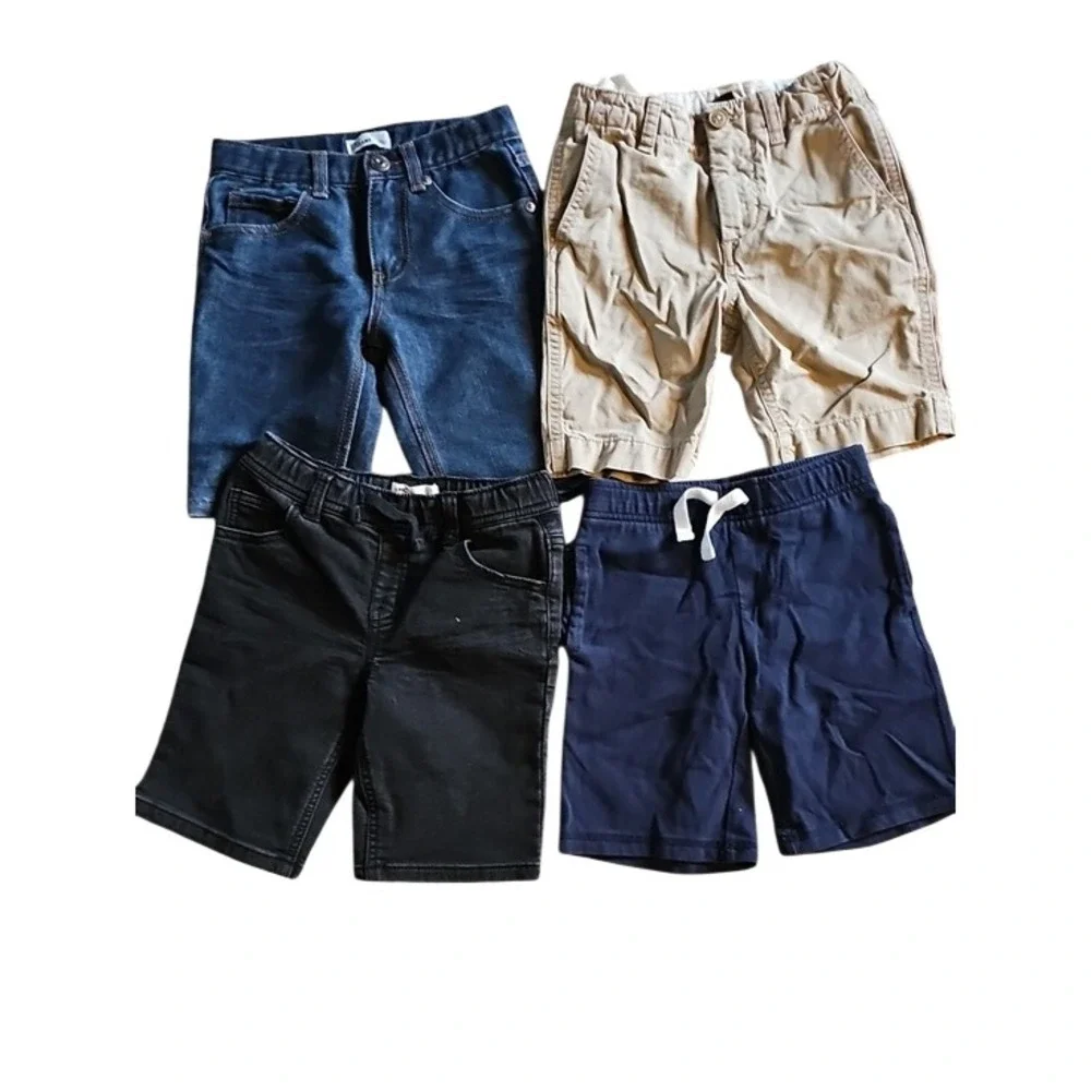 Gap Epic Threads Gymboree Boys Shorts Lot 4 Pairs Size 5 5T Denim Chino Navy